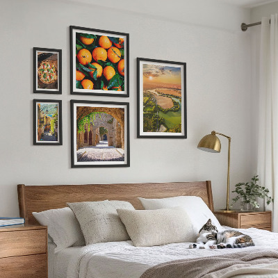 Set de 5 cuadros para salón Paisajes naturales con sabor italiano