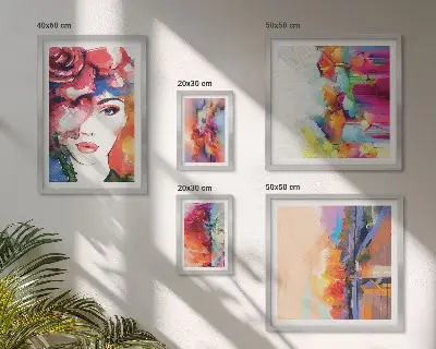 Retratos abstractos coloridos para pared de galería de arte
