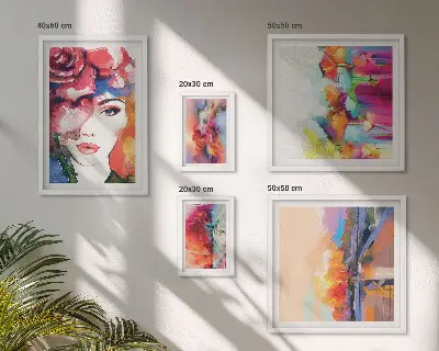 Retratos abstractos coloridos para pared de galería de arte