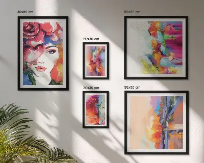 Retratos abstractos coloridos para pared de galería de arte