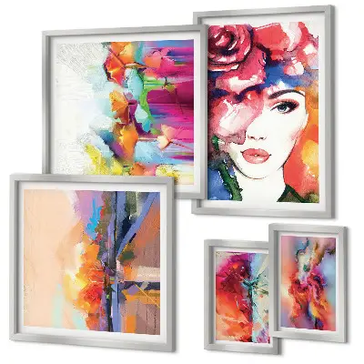 Retratos abstractos coloridos para pared de galería de arte