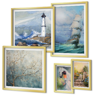 Conjunto de cuadros decorativos Aventuras y paisajes marinos
