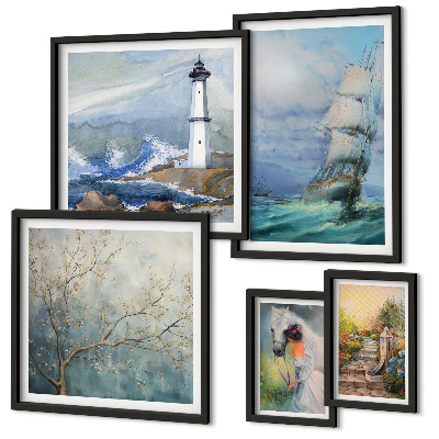 Conjunto de cuadros decorativos Aventuras y paisajes marinos