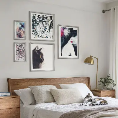 Retratos abstractos con estilo de pared para galería de arte