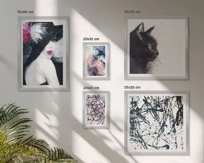 Retratos abstractos con estilo de pared para galería de arte