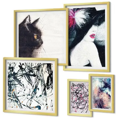 Retratos abstractos con estilo de pared para galería de arte