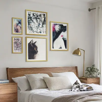 Retratos abstractos con estilo de pared para galería de arte