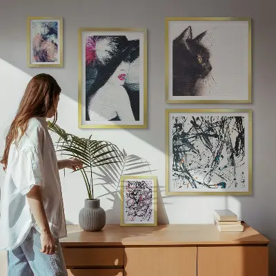 Retratos abstractos con estilo de pared para galería de arte