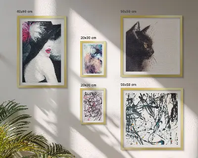 Retratos abstractos con estilo de pared para galería de arte