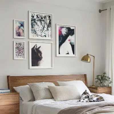 Retratos abstractos con estilo de pared para galería de arte