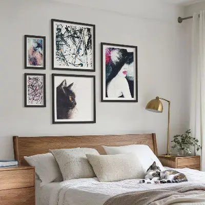 Retratos abstractos con estilo de pared para galería de arte