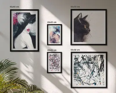 Retratos abstractos con estilo de pared para galería de arte