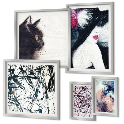Retratos abstractos con estilo de pared para galería de arte
