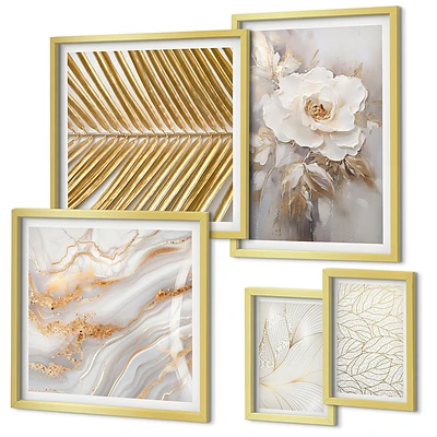 Conjunto de cuadros decorativos con elegantes motivos florales