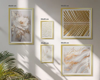 Conjunto de cuadros decorativos con elegantes motivos florales