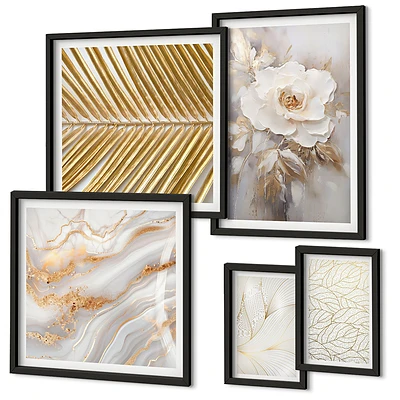 Conjunto de cuadros decorativos con elegantes motivos florales