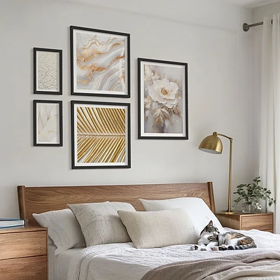 Conjunto de cuadros decorativos con elegantes motivos florales