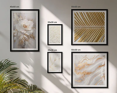 Conjunto de cuadros decorativos con elegantes motivos florales
