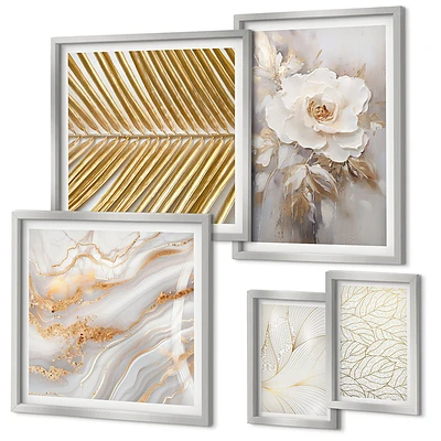 Conjunto de cuadros decorativos con elegantes motivos florales