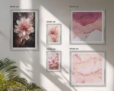 Conjunto de cuadros decorativos con diseño de arreglos florales de rosas
