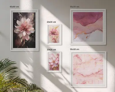 Conjunto de cuadros decorativos con diseño de arreglos florales de rosas