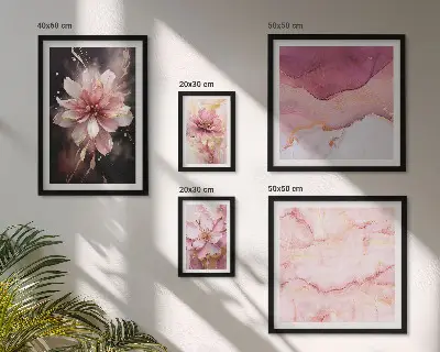 Conjunto de cuadros decorativos con diseño de arreglos florales de rosas