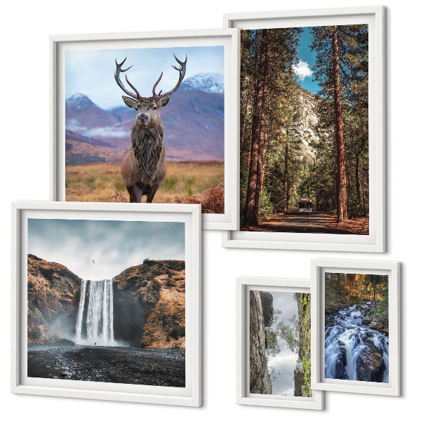 Conjunto de cuadros decorativos Paisajes, cascadas, naturaleza