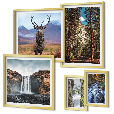 Conjunto de cuadros decorativos Paisajes, cascadas, naturaleza