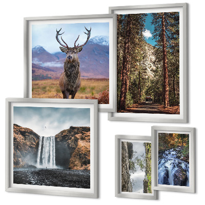 Conjunto de cuadros decorativos Paisajes, cascadas, naturaleza