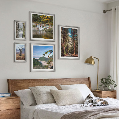 Set de 5 cuadros para salón Paisajes de montaña y naturaleza salvaje