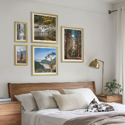 Set de 5 cuadros para salón Paisajes de montaña y naturaleza salvaje