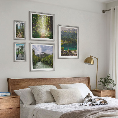 Pared galería de arte Paisajes de montaña y senderos forestales
