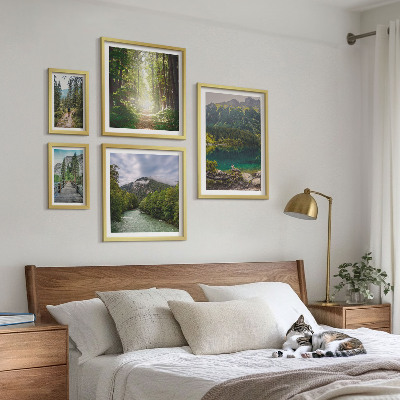 Pared galería de arte Paisajes de montaña y senderos forestales