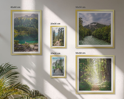 Pared galería de arte Paisajes de montaña y senderos forestales