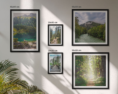 Pared galería de arte Paisajes de montaña y senderos forestales