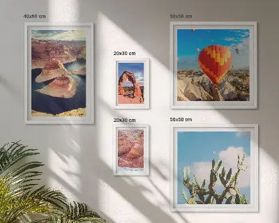 Conjunto de cuadros decorativos con paisajes de montaña y aguas