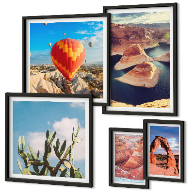 Conjunto de cuadros decorativos Paisajes de montaña y aguas