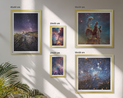 Set de 5 cuadros para salón Paisajes cósmicos de galaxias