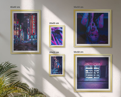 Pared galería de arte Paisajes urbanos nocturnos de neón