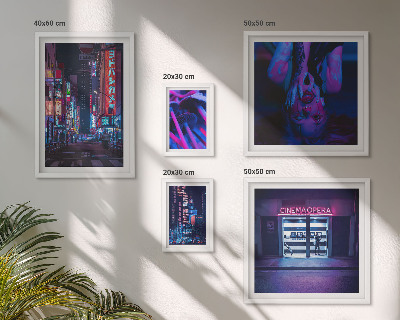 Pared galería de arte Paisajes urbanos nocturnos de neón