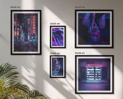 Pared galería de arte Paisajes urbanos nocturnos de neón