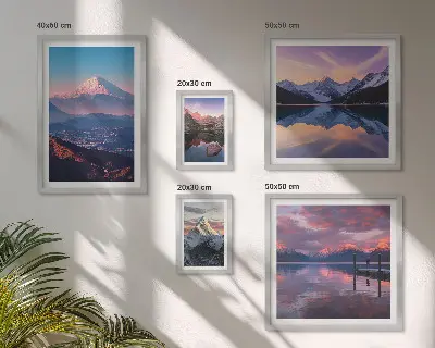 Conjunto de cuadros decorativos con vistas a la montaña y picos pintorescos