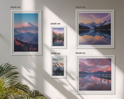 Conjunto de cuadros decorativos Vistas a la montaña, picos pintorescos