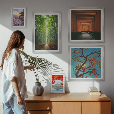 Pared galería de arte Paisajes de Japón, flores de bambú