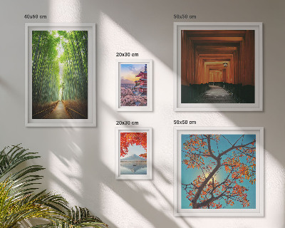 Pared galería de arte Paisajes de Japón, flores de bambú