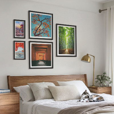 Pared galería de arte Paisajes de Japón, flores de bambú