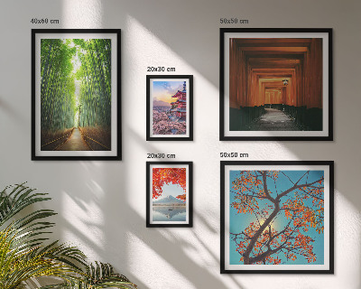 Pared galería de arte Paisajes de Japón, flores de bambú