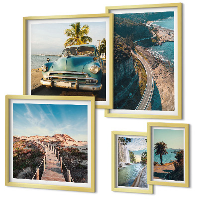 Conjunto de cuadros decorativos Paisajes, viajes, coches, naturaleza
