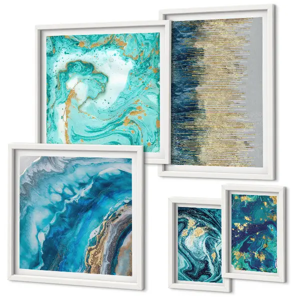 Galería de arte para pared composiciones abstractas en tonos azules