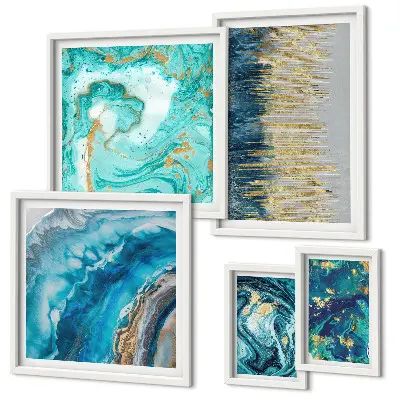Galería de arte para pared composiciones abstractas en tonos azules